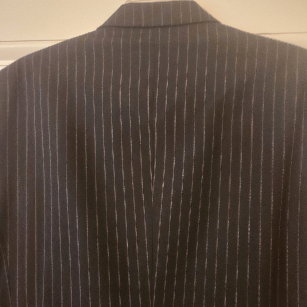 4 You Scandinavia Men's Pinstripe Blazer - Black With Red And White - Picture 7 of 13